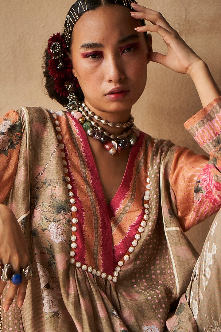 Bhura Colored Textured Kurta Set by ASEEM KAPOOR at Pernia's Pop Up Shop