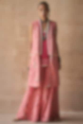 Gulabi Colored Floral Printed Jacket by ASEEM KAPOOR at Pernia's Pop Up Shop