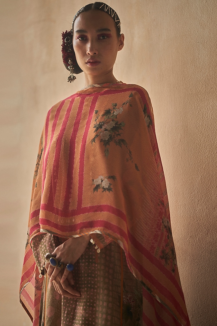 Genda Colored Floral Printed Dupatta by ASEEM KAPOOR at Pernia's Pop Up Shop