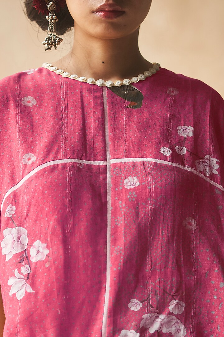 Gulabi Colored Floral Printed Blouse by ASEEM KAPOOR at Pernia's Pop Up Shop