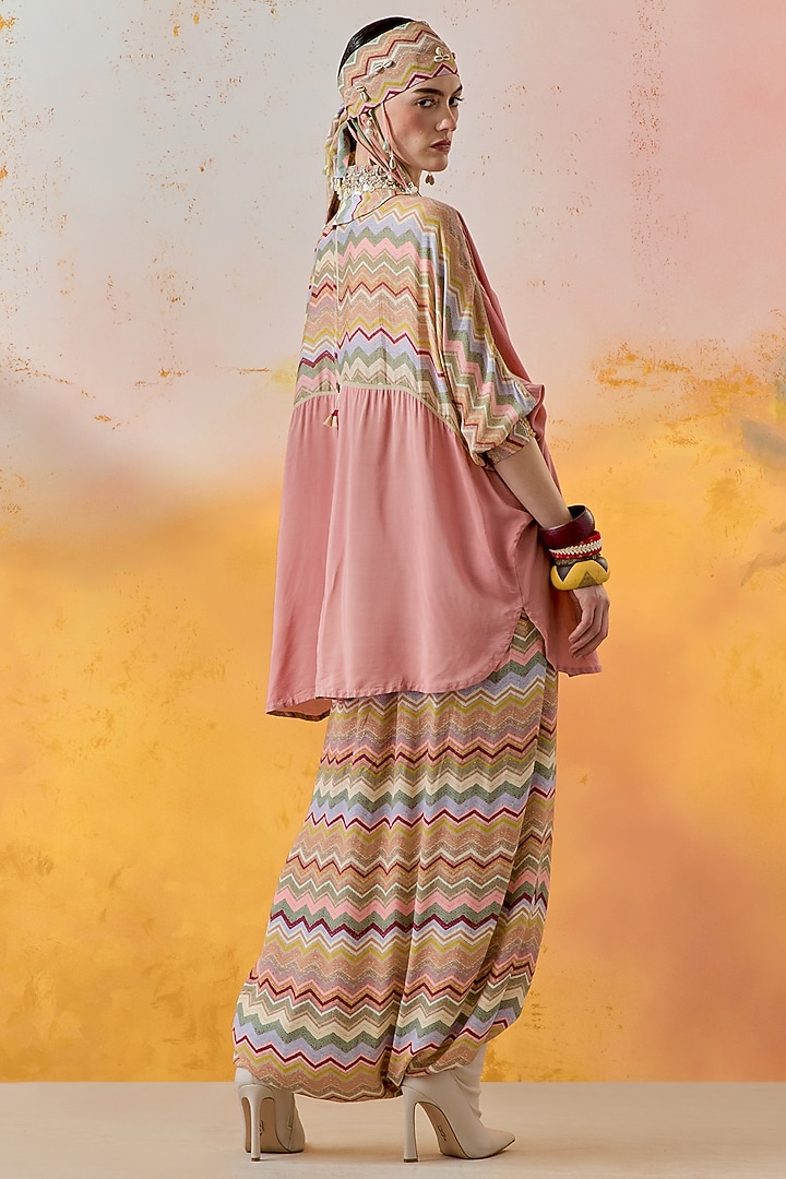 Shell Pink Natural Crepe Printed & Embroidered Co-Ord Set by ASEEM KAPOOR at Pernia's Pop Up Shop