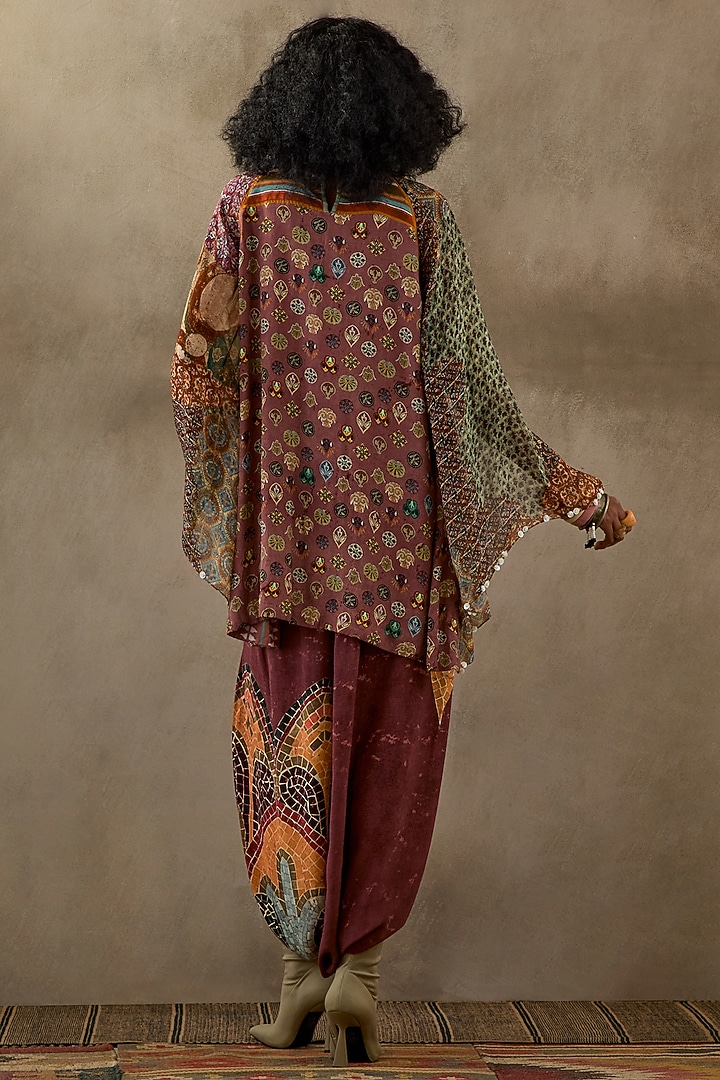 Multi-Colored Sheer Silk Printed Kurta Set by ASEEM KAPOOR at Pernia's Pop Up Shop
