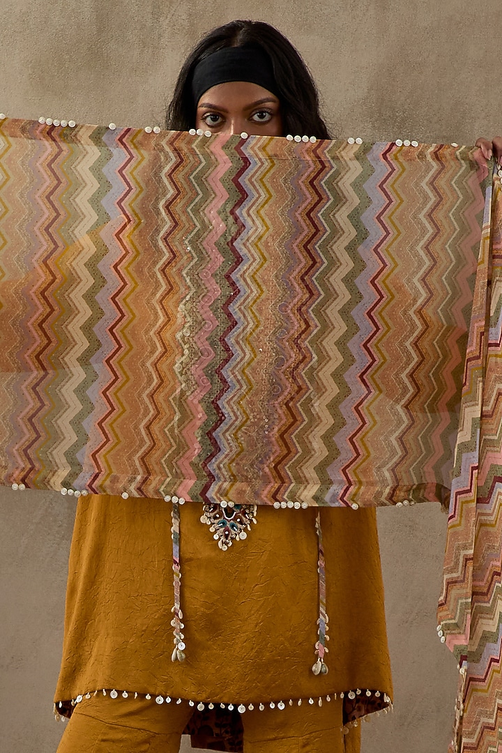 Yellow Crushed Silk Wedding Sharara Set by ASEEM KAPOOR at Pernia's Pop Up Shop