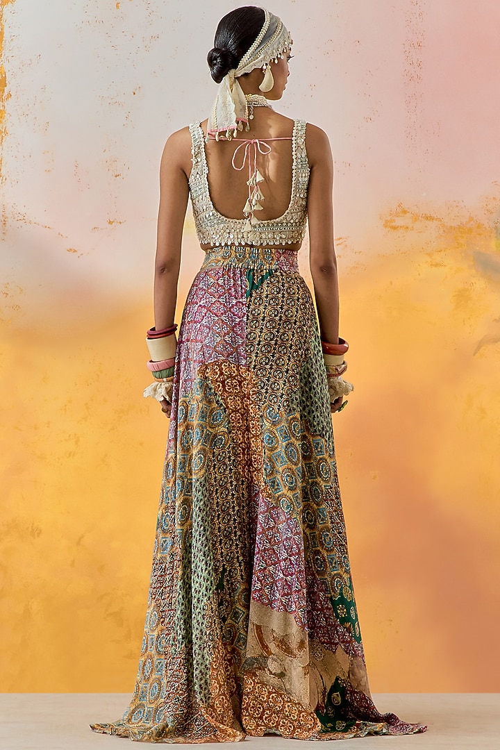 Mogra White Net & Embroidered Blouse by ASEEM KAPOOR at Pernia's Pop Up Shop