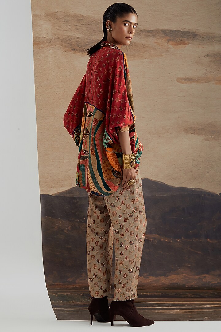 Multi-Colored Natural Crepe Printed Shirt by ASEEM KAPOOR at Pernia's Pop Up Shop