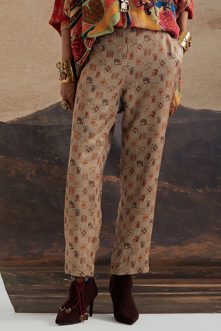 Multi-Colored Natural Crepe Printed Co-Ord Set by ASEEM KAPOOR at Pernia's Pop Up Shop