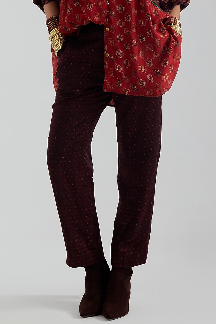 Sindoor Red Natural Crepe Bandhani Printed Co-Ord Set by ASEEM KAPOOR at Pernia's Pop Up Shop