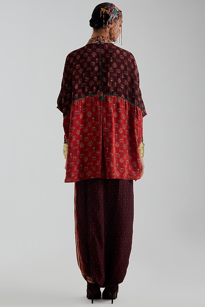 Sindoor Red Natural Crepe Printed Co-Ord Set by ASEEM KAPOOR at Pernia's Pop Up Shop