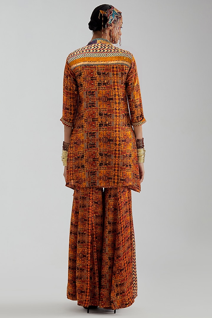 Topaz Yellow Modal Satin Textured Shirt by ASEEM KAPOOR at Pernia's Pop Up Shop