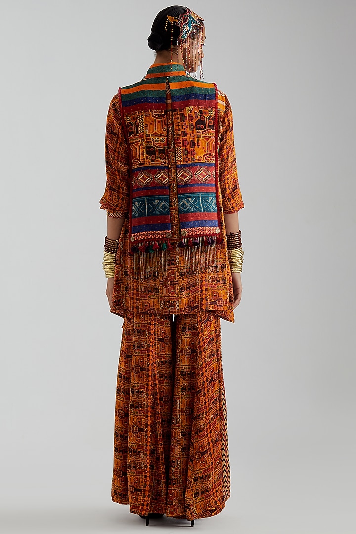 Topaz Yellow Modal Satin Printed Wedding Sharara Set by ASEEM KAPOOR at Pernia's Pop Up Shop