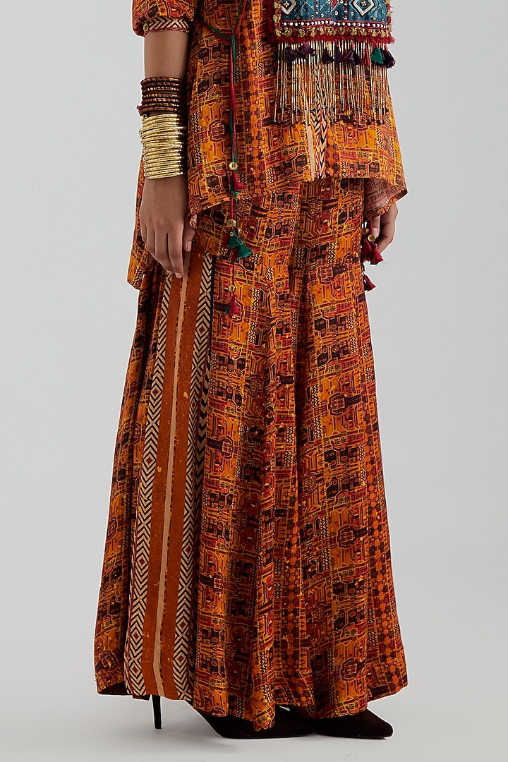 Topaz Yellow Modal Satin Printed Wedding Sharara Set by ASEEM KAPOOR at Pernia's Pop Up Shop