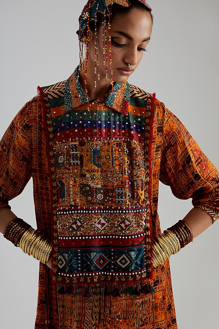 Topaz Yellow Modal Satin Printed Wedding Sharara Set by ASEEM KAPOOR at Pernia's Pop Up Shop