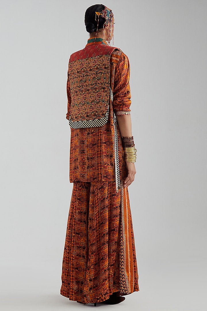 Topaz Yellow Modal Satin Printed Wedding Sharara Set by ASEEM KAPOOR at Pernia's Pop Up Shop