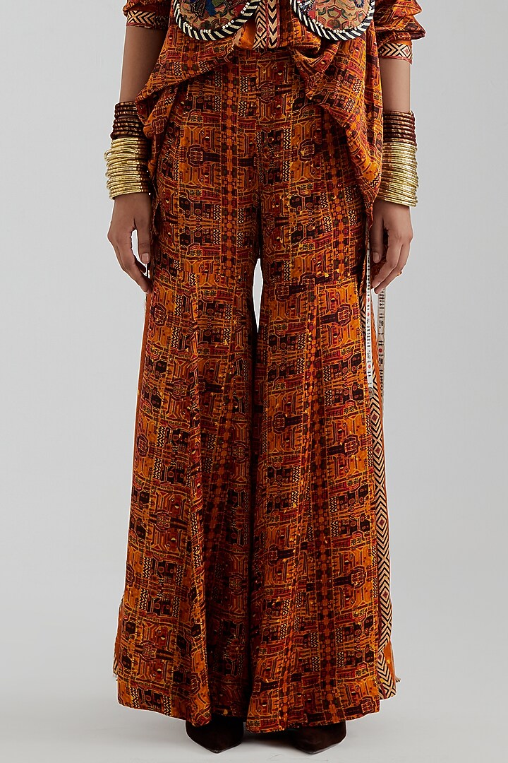 Topaz Yellow Modal Satin Printed Wedding Sharara Set by ASEEM KAPOOR at Pernia's Pop Up Shop