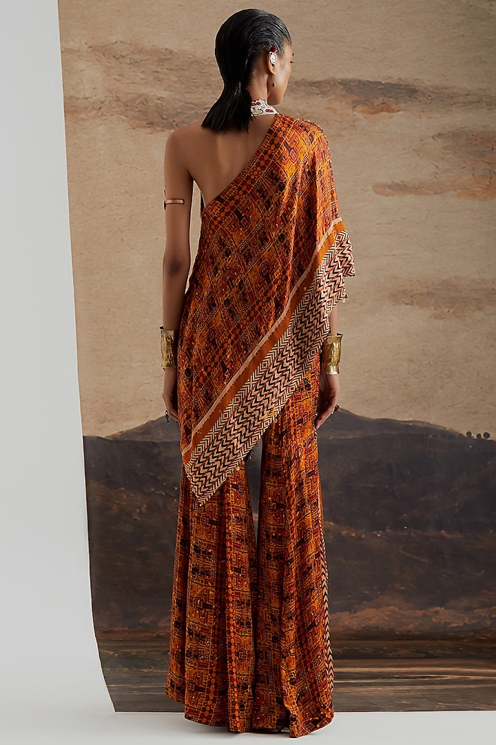 Topaz Yellow Modal Satin Printed Wedding Sharara Set by ASEEM KAPOOR at Pernia's Pop Up Shop