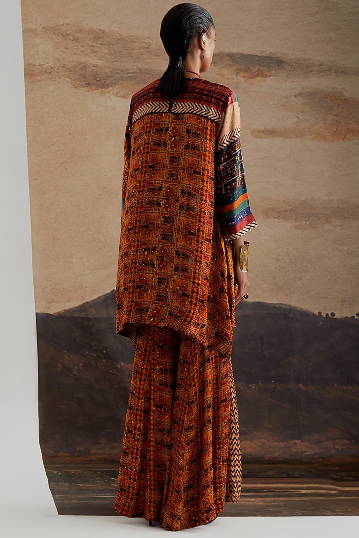 Topaz Yellow Modal Satin Printed Wedding Sharara Set by ASEEM KAPOOR at Pernia's Pop Up Shop