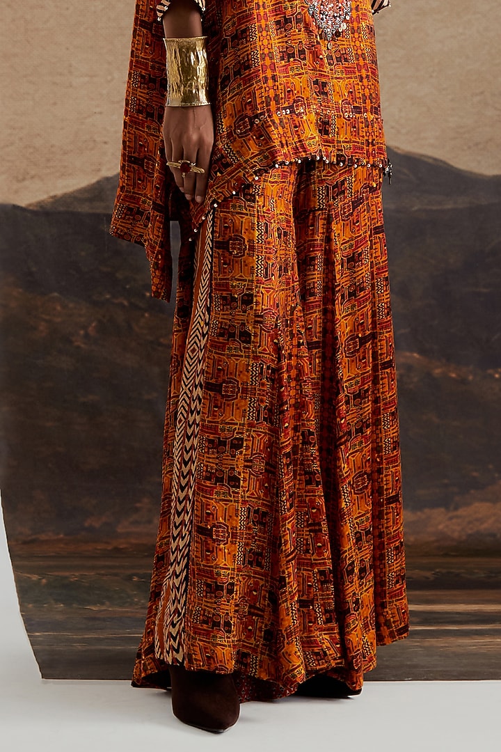 Topaz Yellow Modal Satin Printed Wedding Sharara Set by ASEEM KAPOOR at Pernia's Pop Up Shop