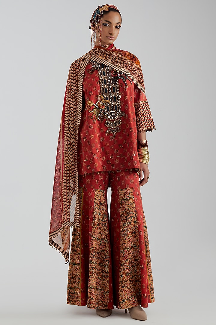 Topaz Yellow Sheer Silk Printed Dupatta by ASEEM KAPOOR at Pernia's Pop Up Shop