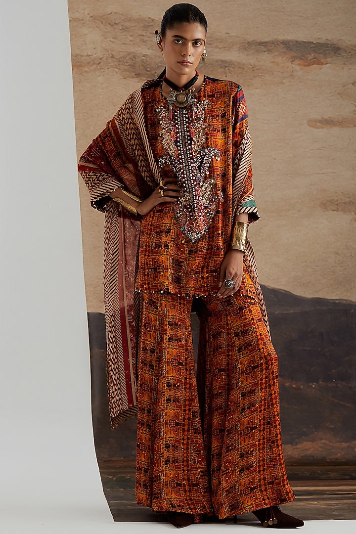 Topaz Yellow Sheer Silk Printed Dupatta by ASEEM KAPOOR at Pernia's Pop Up Shop