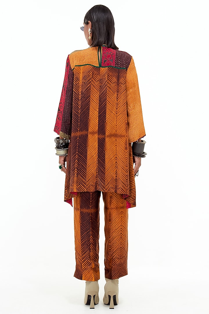 Yellow Italian Crepe & Slub Satin Bead Embroidered Kurta Set by ASEEM KAPOOR at Pernia's Pop Up Shop