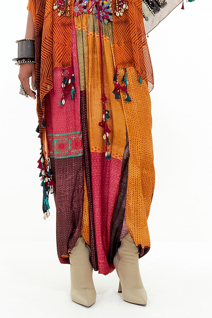 Multi-Colored Cotton Silk & Italian Crepe Aari Embroidered Jacket Set by ASEEM KAPOOR at Pernia's Pop Up Shop