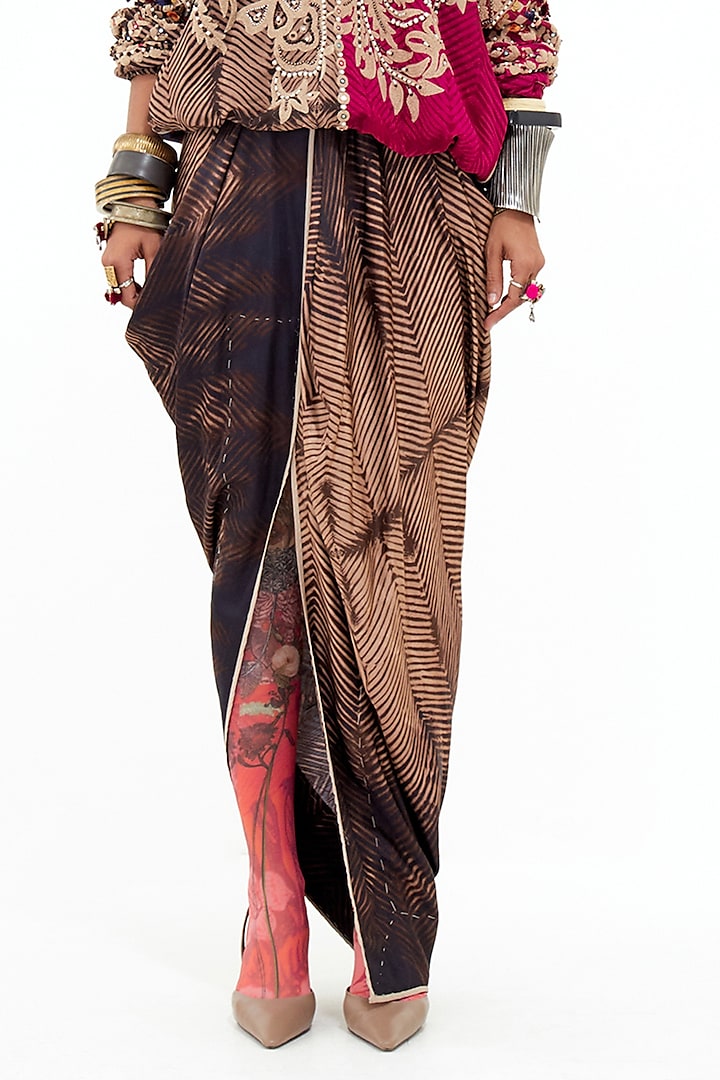Multi-Colored Mushroom Twill Skirt Set by ASEEM KAPOOR at Pernia's Pop Up Shop