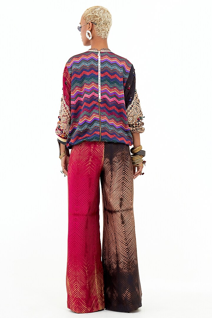 Multi-Colored Mushroom Twill Aari Embroidered Co-Ord Set by ASEEM KAPOOR at Pernia's Pop Up Shop