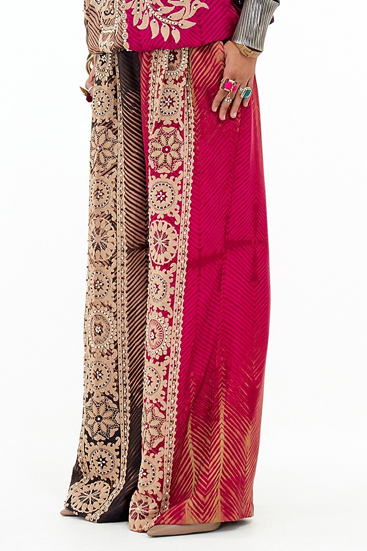 Multi-Colored Mushroom Twill Aari Embroidered Co-Ord Set by ASEEM KAPOOR at Pernia's Pop Up Shop