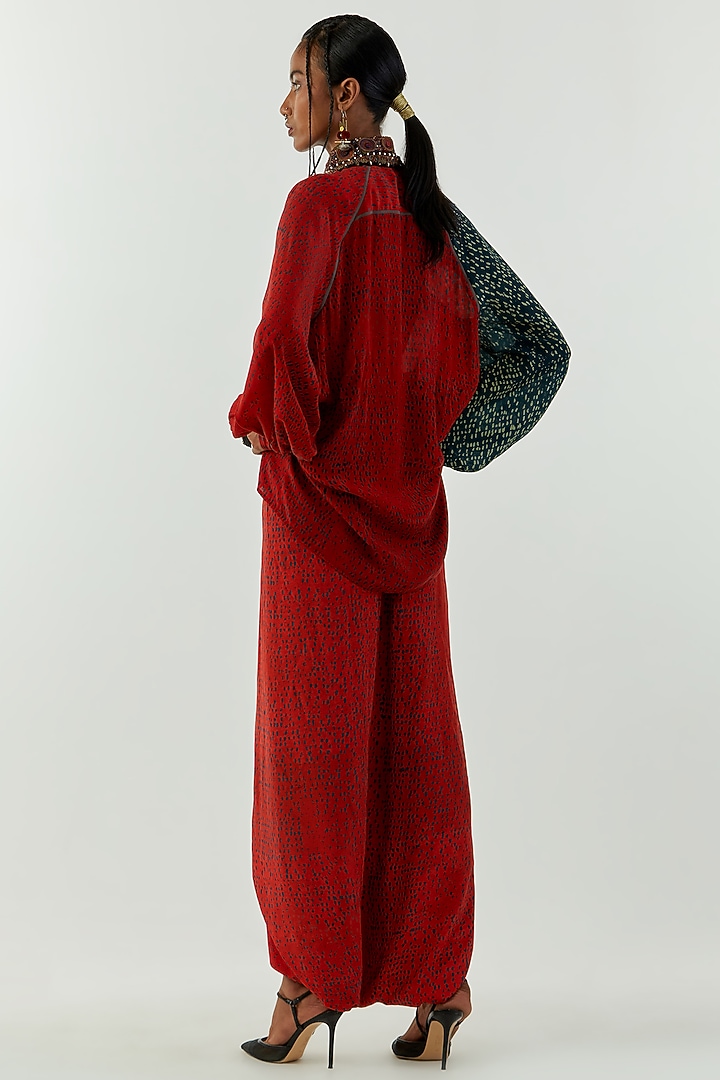 Sindoor Red Printed Shirt by Aseem kapoor at Pernia's Pop Up Shop