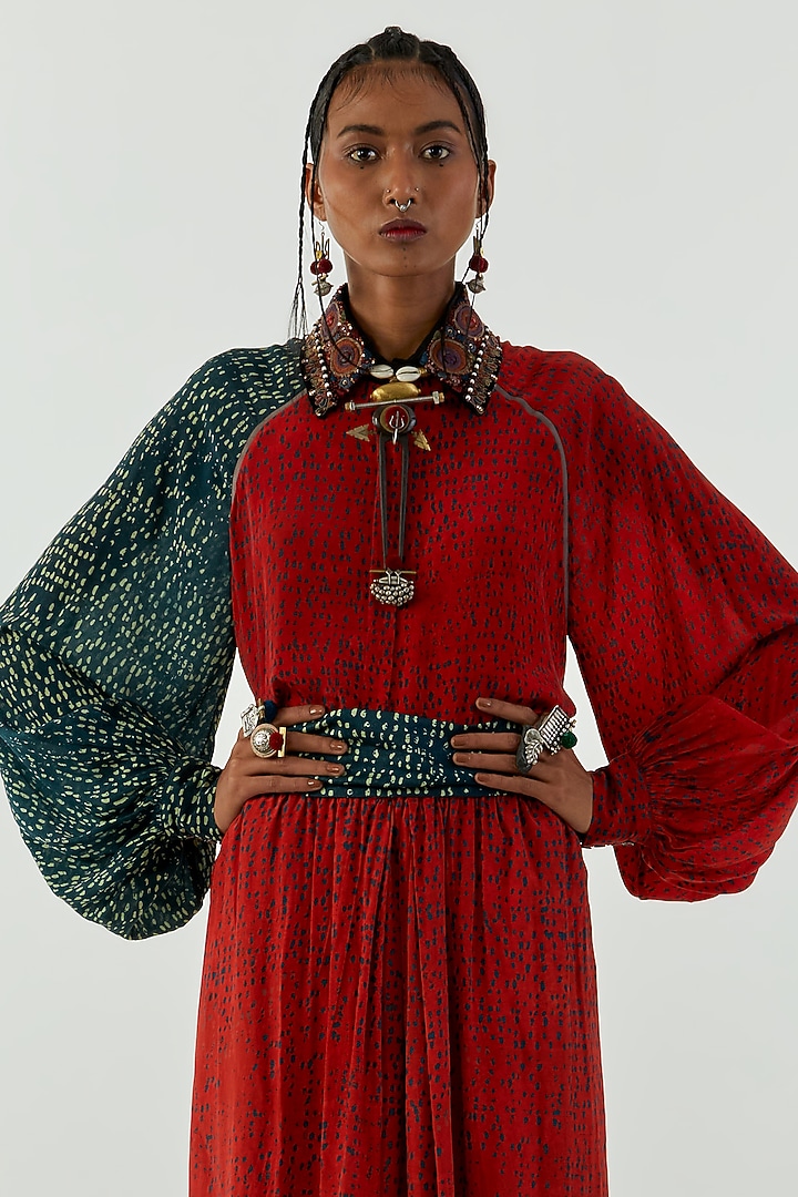 Sindoor Red Printed Shirt by Aseem kapoor at Pernia's Pop Up Shop