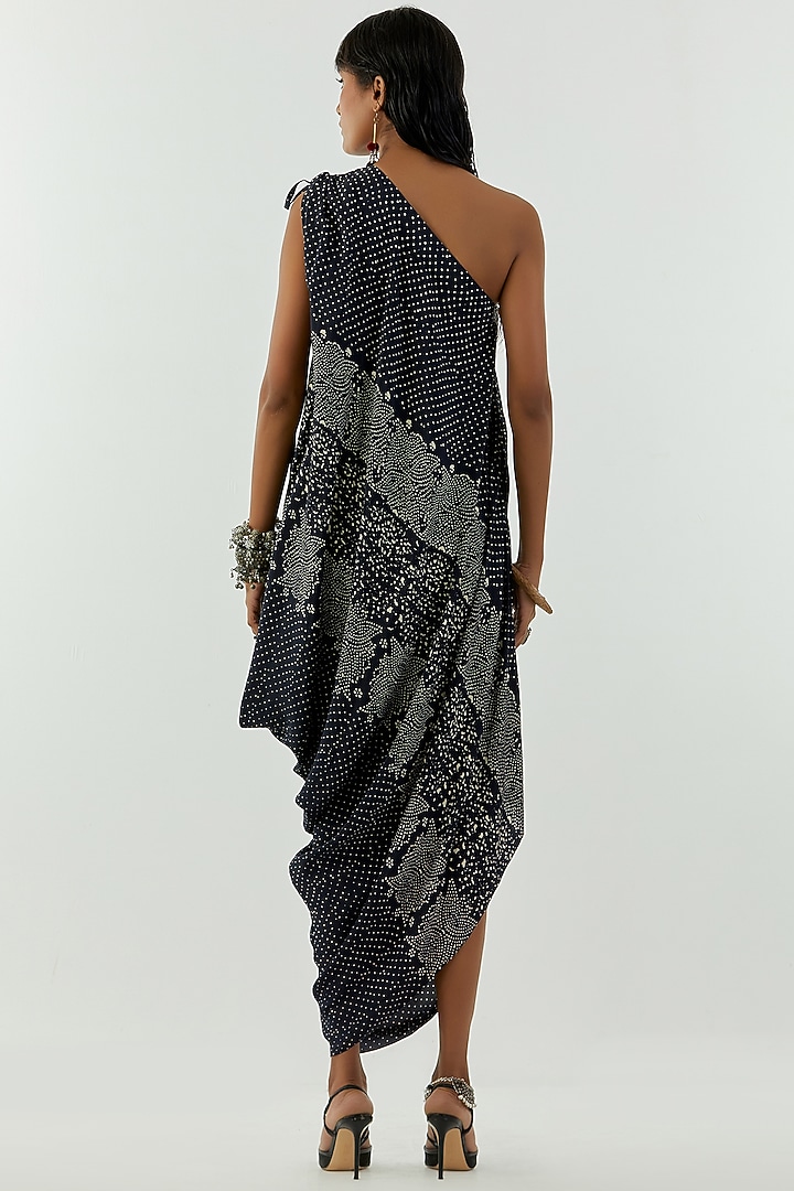 Grey Printed One-Shoulder Vacation Dress by Aseem kapoor at Pernia's Pop Up Shop