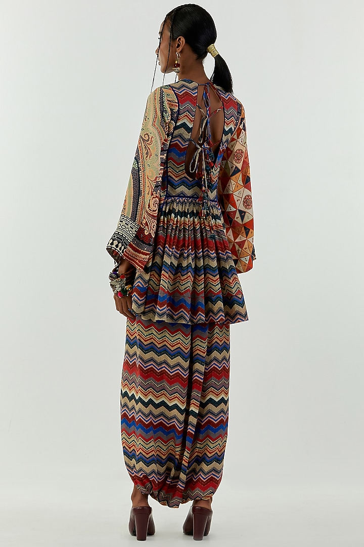 Multi-Coloured Mul Mul Printed Tunic Set by Aseem kapoor at Pernia's Pop Up Shop