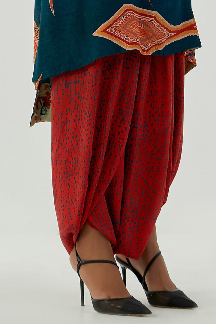Deep Teal Ambi Printed Kurta Set by ASEEM KAPOOR at Pernia's Pop Up Shop