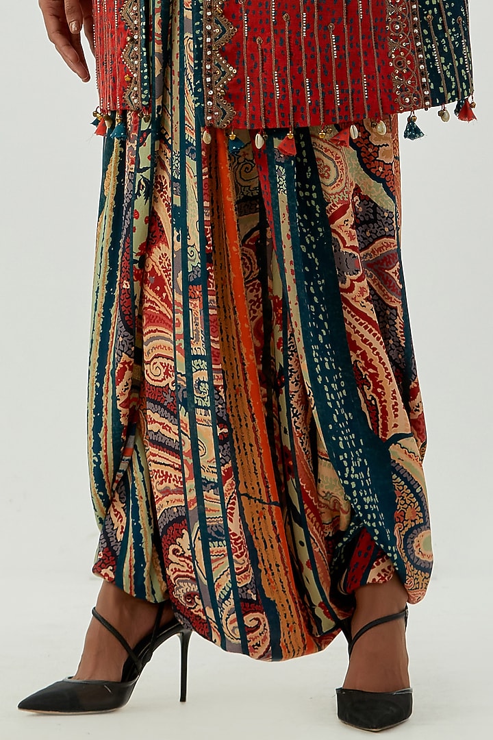 Sindoor Embroidered & Printed Jacket by ASEEM KAPOOR at Pernia's Pop Up Shop