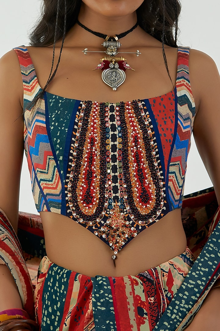 Multi-Colored Embroidered Blouse by ASEEM KAPOOR at Pernia's Pop Up Shop