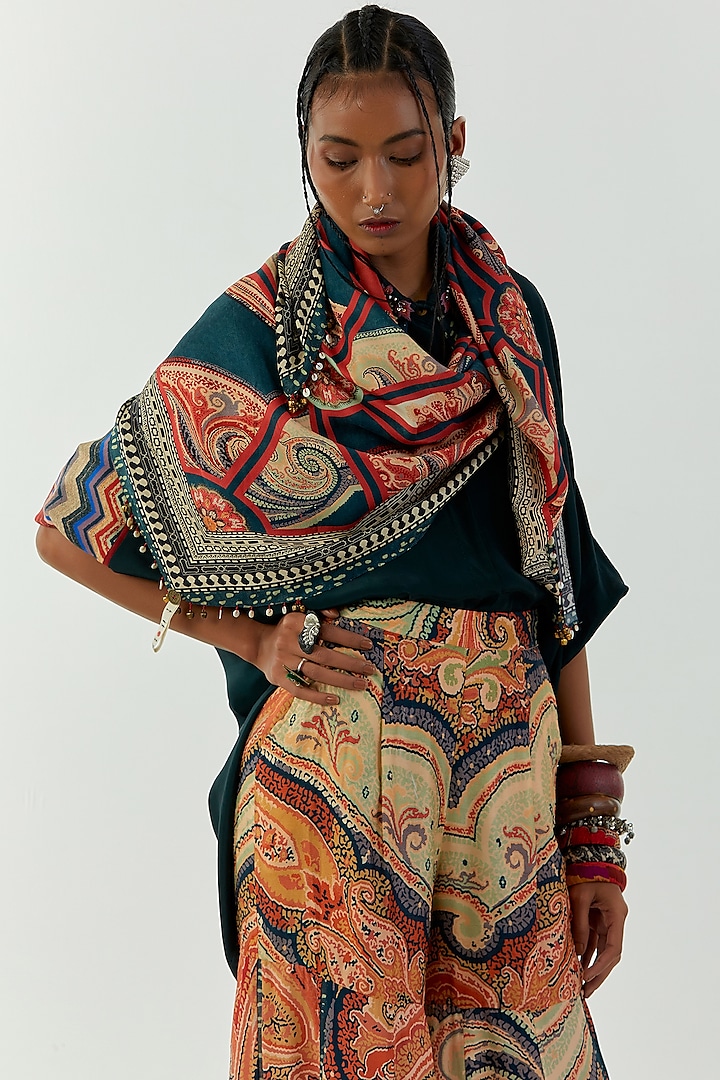 Multi-Colored Printed Scarf by ASEEM KAPOOR