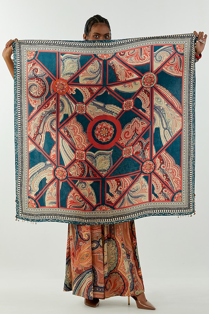 Multi-Colored Printed Scarf by ASEEM KAPOOR at Pernia's Pop Up Shop