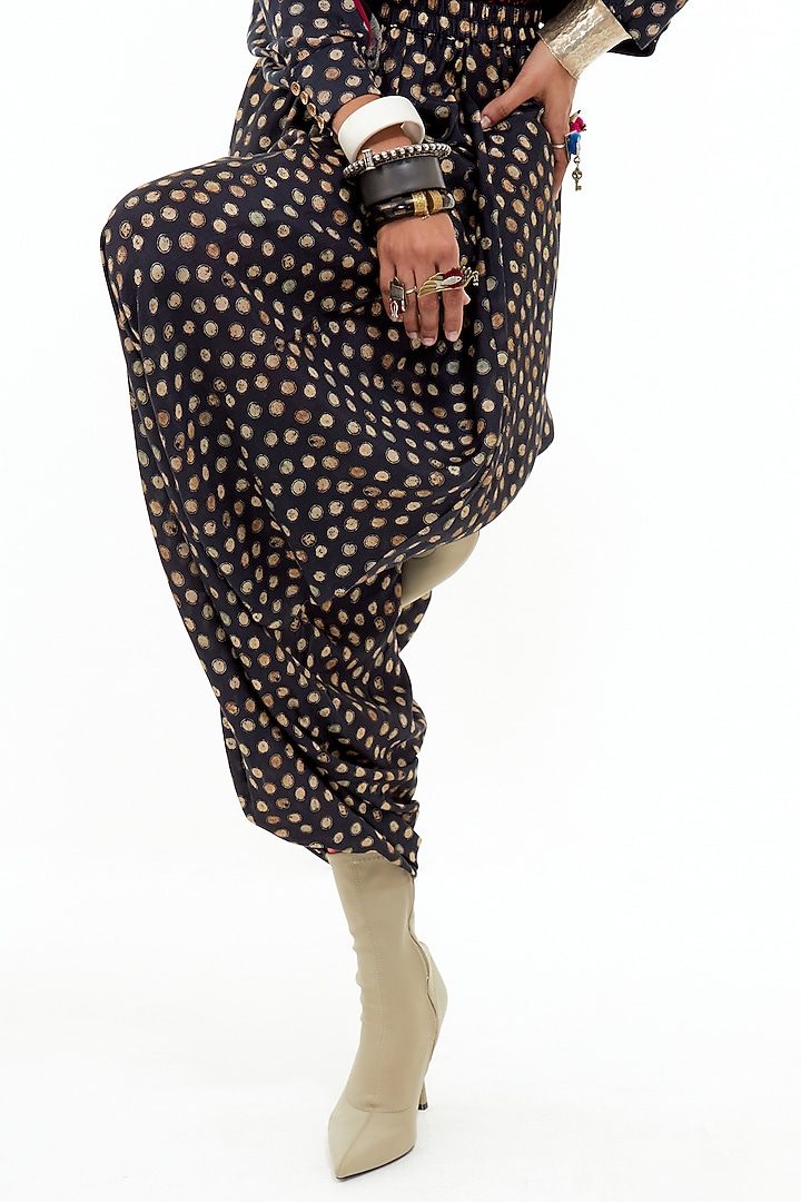 Black Italian Crepe Printed Co-Ord Set by ASEEM KAPOOR at Pernia's Pop Up Shop