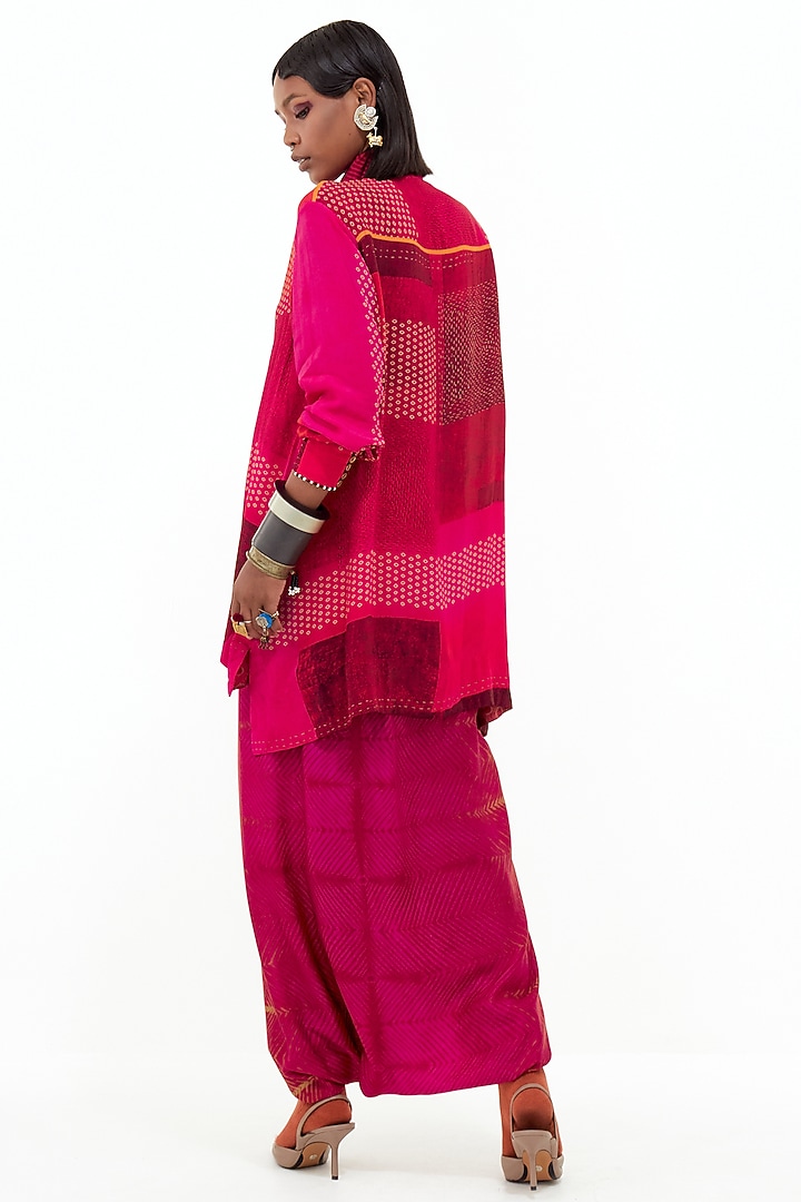 Pink Italian Crepe & Cotton Silk Printed Co-Ord Set by ASEEM KAPOOR at Pernia's Pop Up Shop