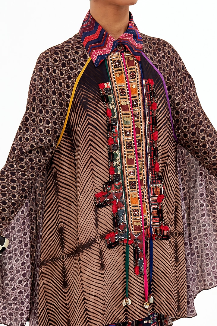 Multi-Colored Italian Crepe & Cotton Silk Printed Co-Ord Set by ASEEM KAPOOR at Pernia's Pop Up Shop