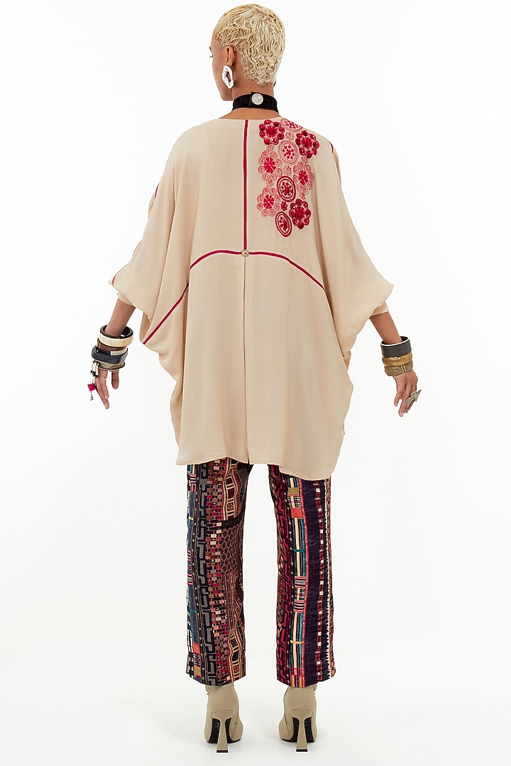 Multi-Colored Italian Crepe & Slub Satin Co-Ord Set by ASEEM KAPOOR at Pernia's Pop Up Shop