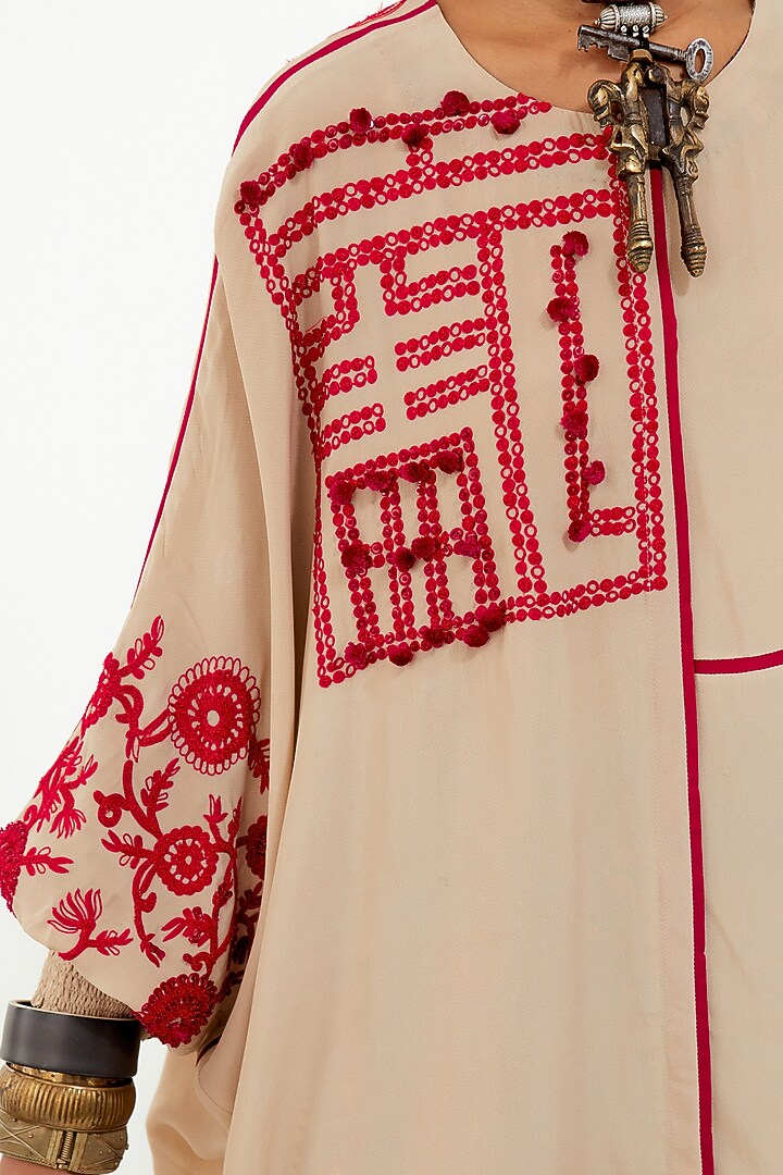 Multi-Colored Italian Crepe & Slub Satin Co-Ord Set by ASEEM KAPOOR at Pernia's Pop Up Shop