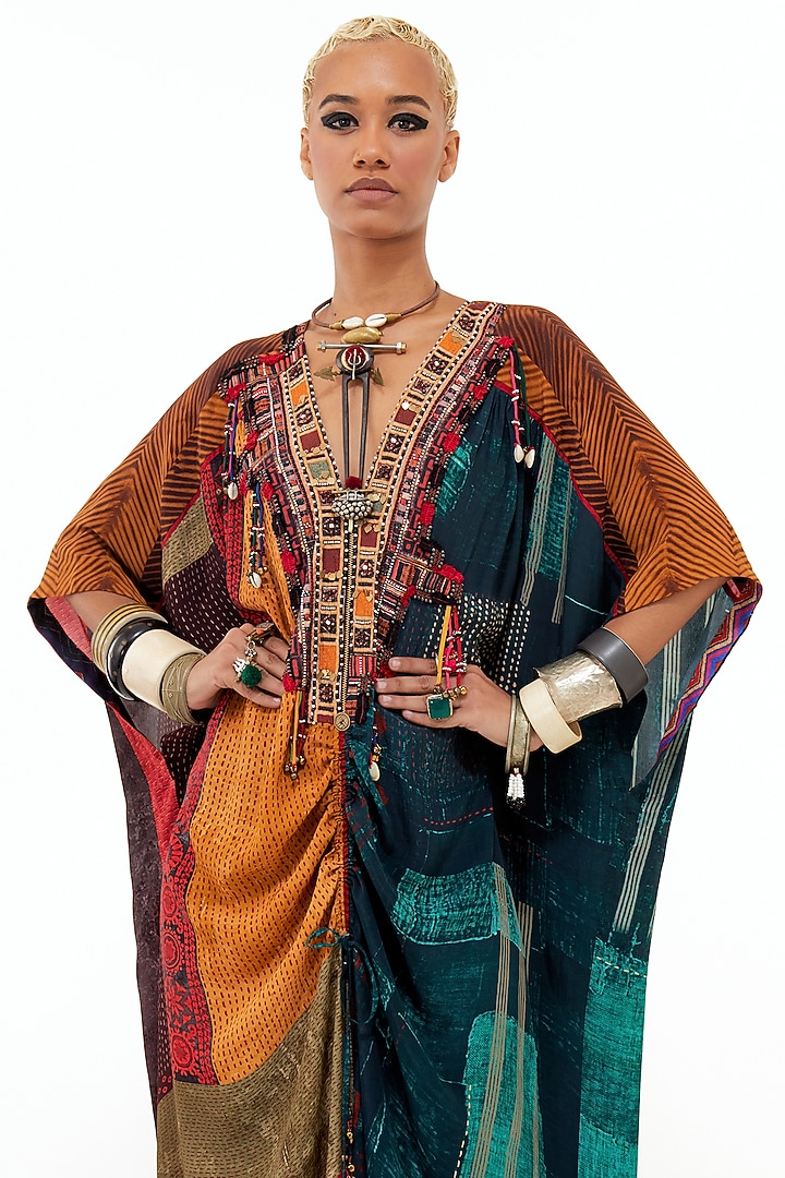 Multi-Colored Italian Crepe Jumpsuit by ASEEM KAPOOR at Pernia's Pop Up Shop