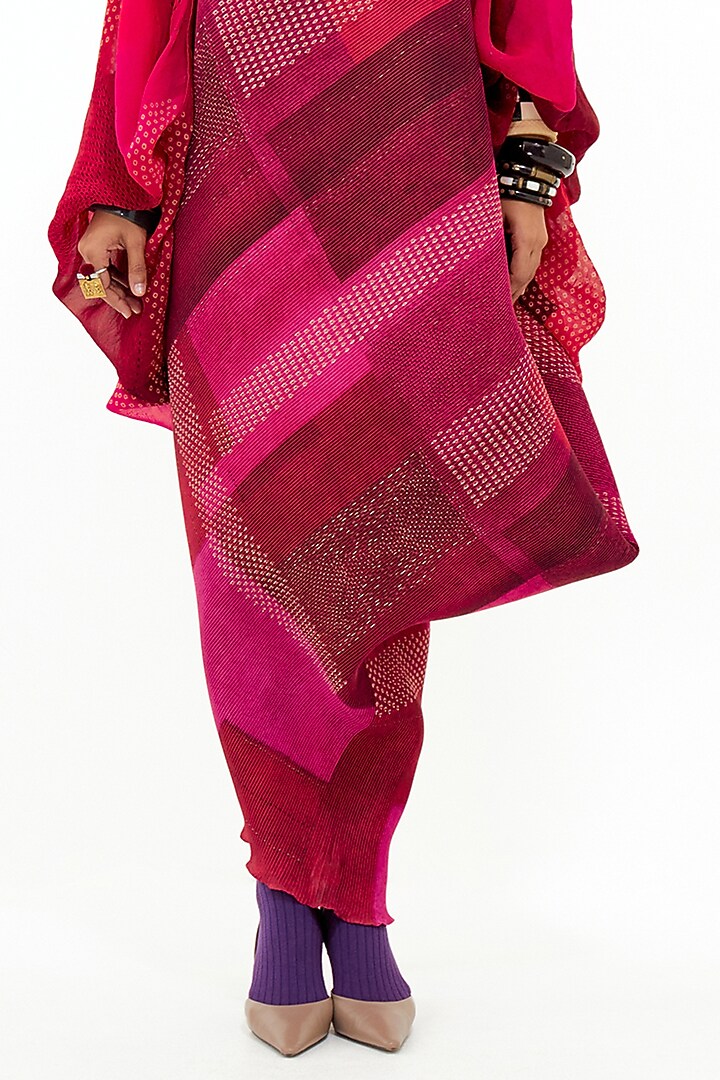 Pink Crinkle Crepe & Sheer Silk Aari Embroidered Jacket Cocktail Dress by ASEEM KAPOOR at Pernia's Pop Up Shop