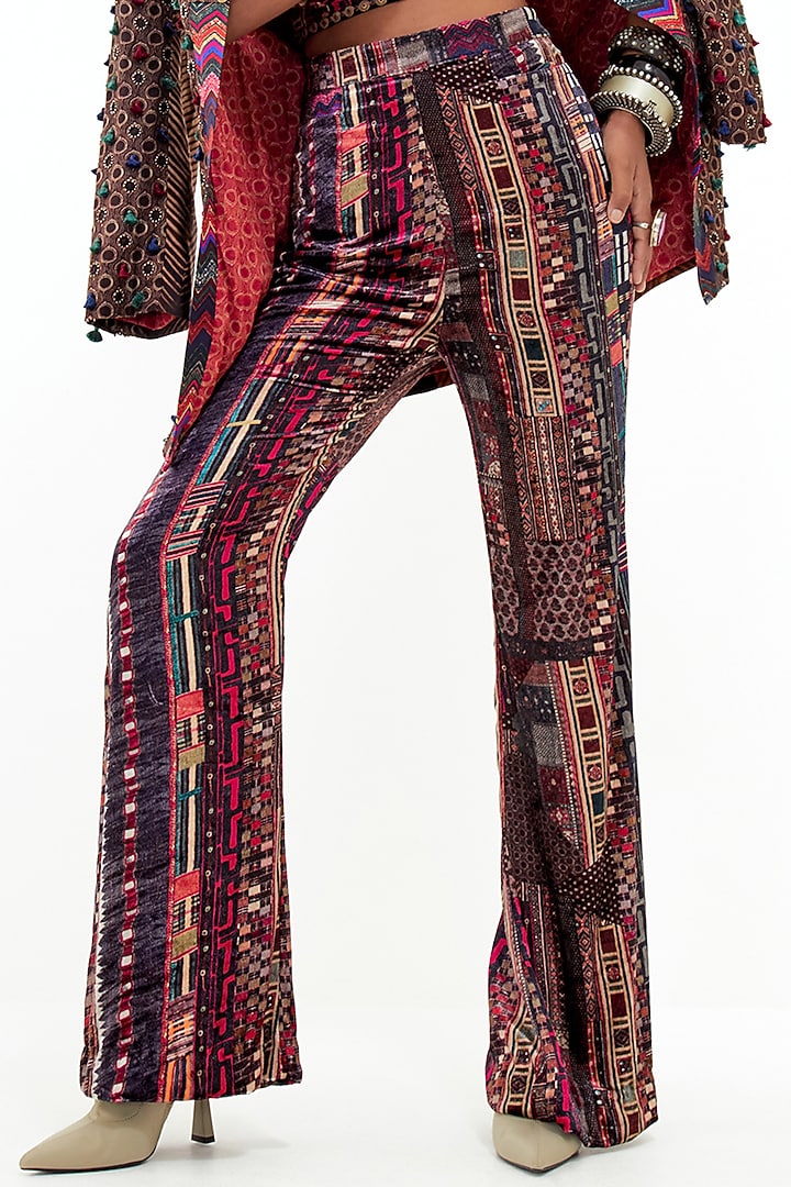 Multi-Colored Cotton Silk & Velvet Jacket Set by ASEEM KAPOOR at Pernia's Pop Up Shop