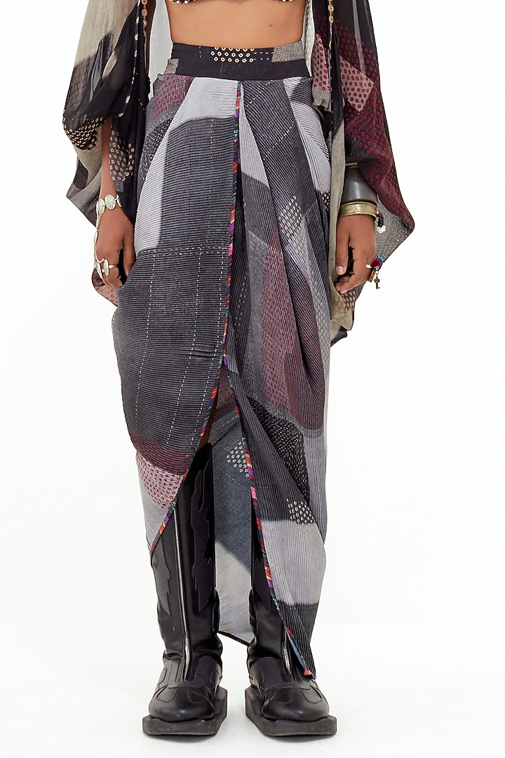 Multi-Colored Cotton Silk & Crinkle Crepe Skirt Set by ASEEM KAPOOR at Pernia's Pop Up Shop