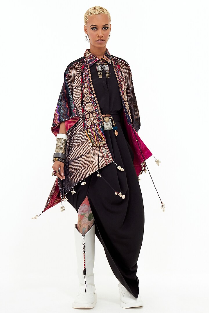 Multi-Colored Velvet Embroidered Jacket Set by ASEEM KAPOOR at Pernia's Pop Up Shop