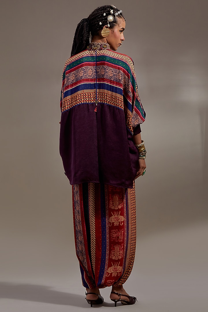 Jamuni-Colored Crushed Silk Shirt by ASEEM KAPOOR at Pernia's Pop Up Shop