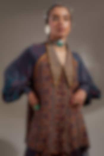 Green Natural Crepe Printed Shirt by ASEEM KAPOOR at Pernia's Pop Up Shop