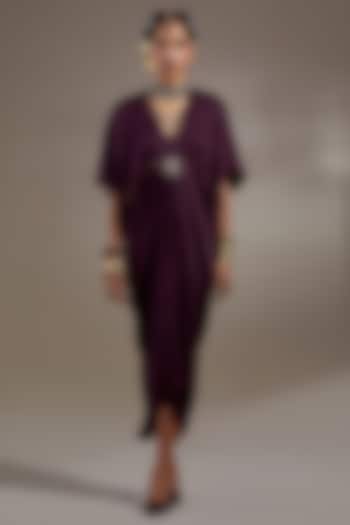 Jamuni Colored Crushed Silk Embroidered Vacation Dress by ASEEM KAPOOR at Pernia's Pop Up Shop